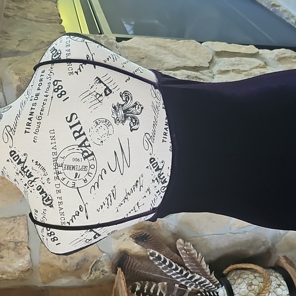 VINTAGE VELVET MIDNIGHT PURPLE FLAME DRESS - Picture 5 of 12
